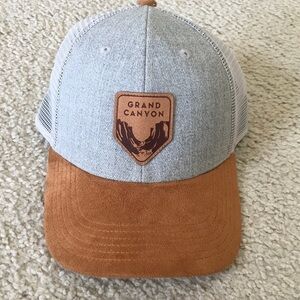 LOCALE/“GRAND CANYON”WHISKEY SUEDE BILL &. SMOKE GRAY WOOL TOP TRUCKER HAT/NEW